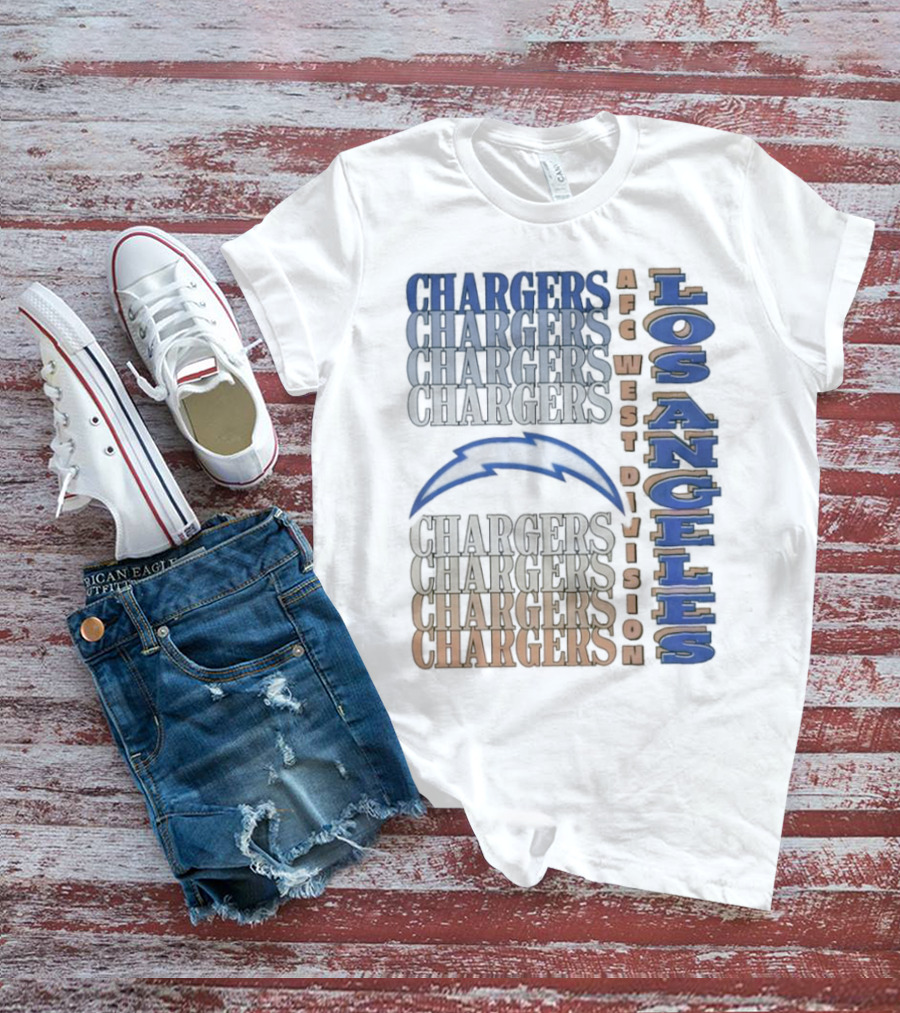 Los Angeles Chargers AFC West Division Chargers Bolt T-Shirt
