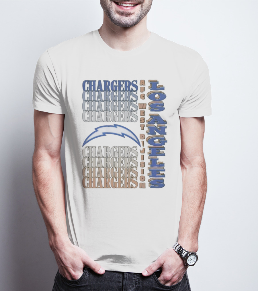 Los Angeles Chargers AFC West Division Chargers Bolt T-Shirt