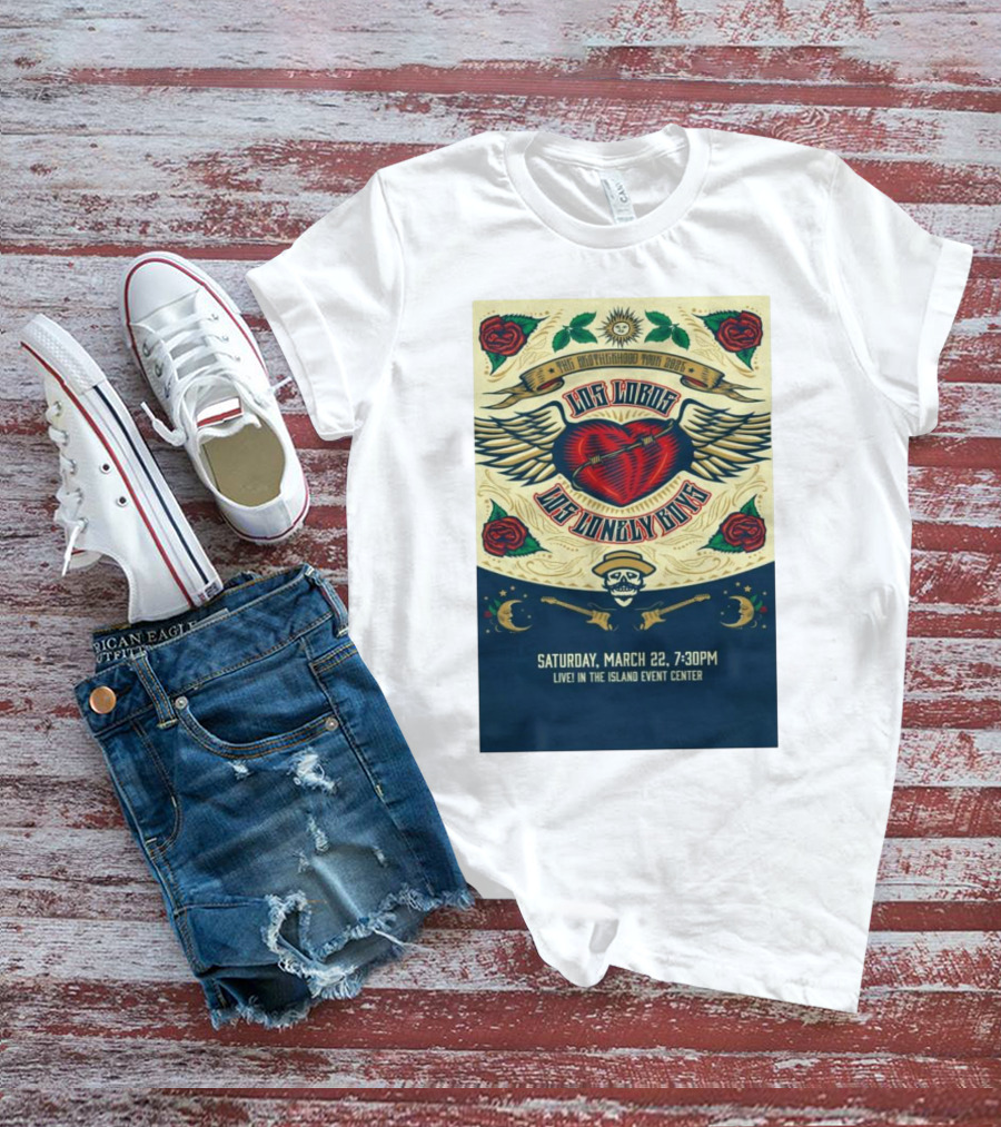 Los Lobos Los Lonely Boys The Brotherhood Tour 2025 Saturday March 22 Island Event Center T-Shirt