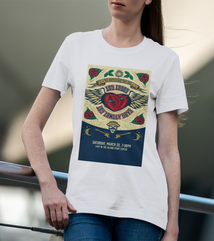 Los Lobos Los Lonely Boys The Brotherhood Tour 2025 Saturday March 22 Island Event Center T-Shirt