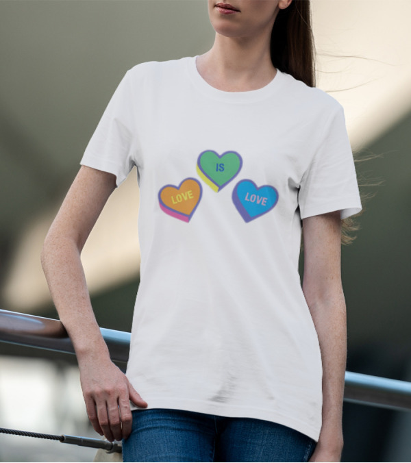 Love Is Love Colorful Hearts T-Shirt