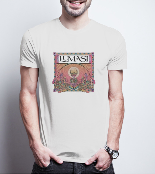 Lumasi Psychedelic Sun And Moon With Floral Elements T-Shirt