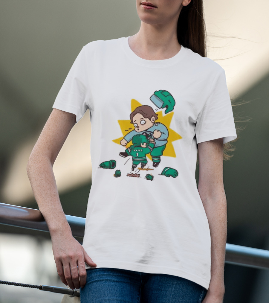 Mack Attacked Macklin Celebrini San Jose Sharks Cartoon Fight T-Shirt