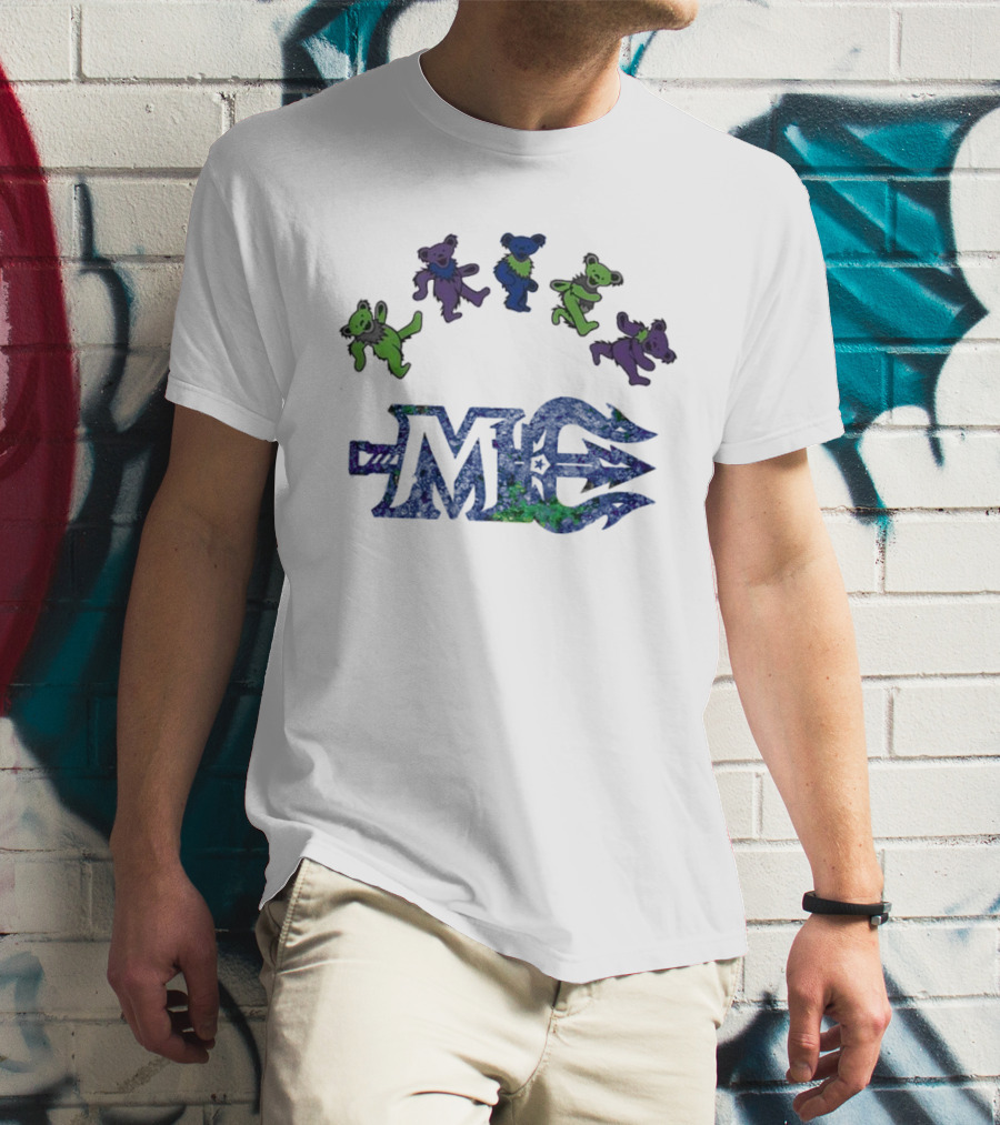Maine Mariners Grateful Dead Night 2025 Dancing Bears Emblem T-Shirt