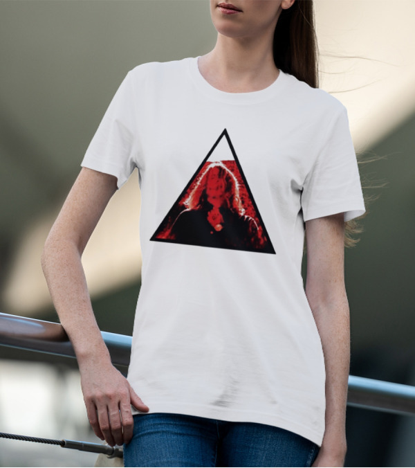 Manipulator 10 Year Anniversary Red Triangle Hair Face T-Shirt