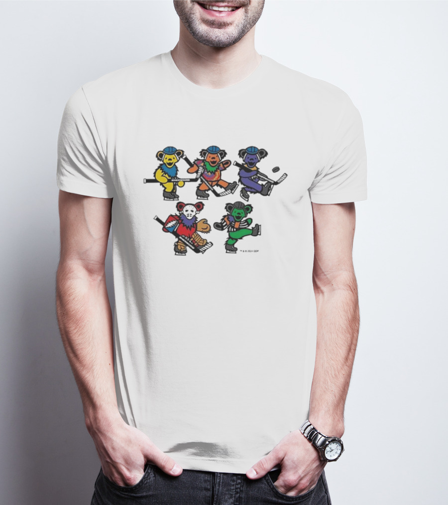 Market Sherwood Grateful Dead Dancing Bears Colorful Collaboration T-Shirt