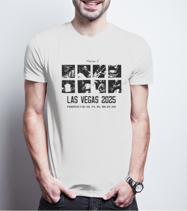 Maroon 5 Las Vegas Tour Dates March 7-22 2025 T-Shirt
