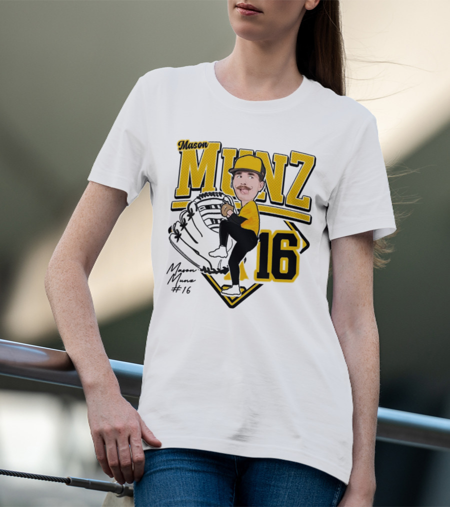 Mason Munz Baseball 2025 Player 16 Caricature T-Shirt