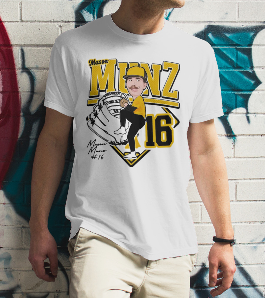 Mason Munz Baseball 2025 Player 16 Caricature T-Shirt