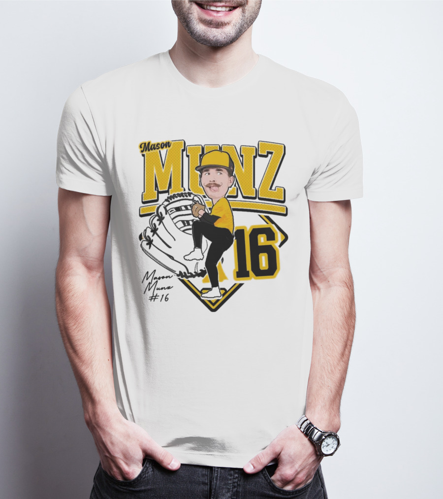 Mason Munz Baseball 2025 Player 16 Caricature T-Shirt