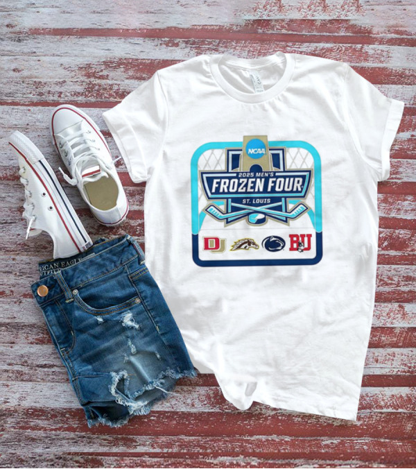 NCAA 2025 Men's Frozen Four St. Louis Denver Western Michigan Penn State Boston University T-Shirt
