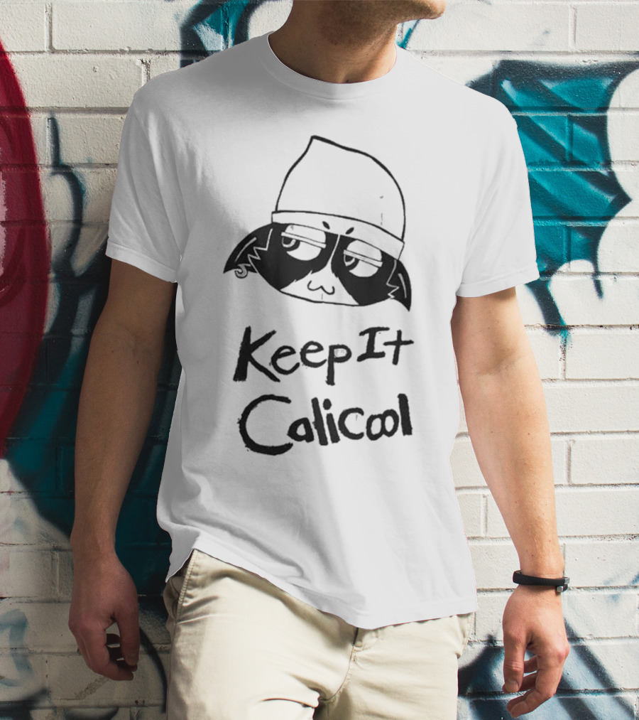 Meowskulls Keep It Calicool With Cool Cat In Beanie T-Shirt