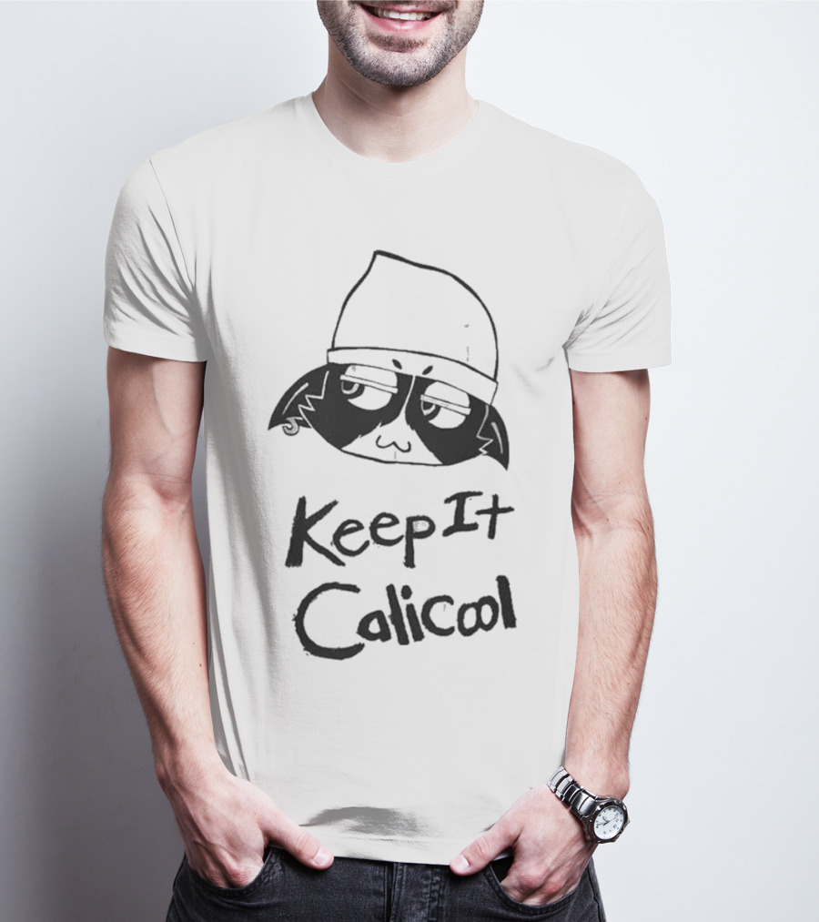Meowskulls Keep It Calicool With Cool Cat In Beanie T-Shirt