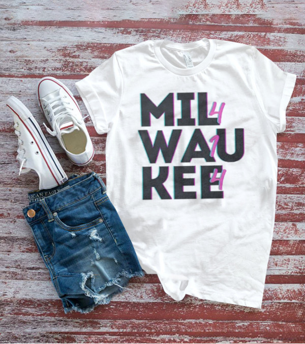 Milwaukee 414 Vintage Neon Typography Bold Statement T-Shirt
