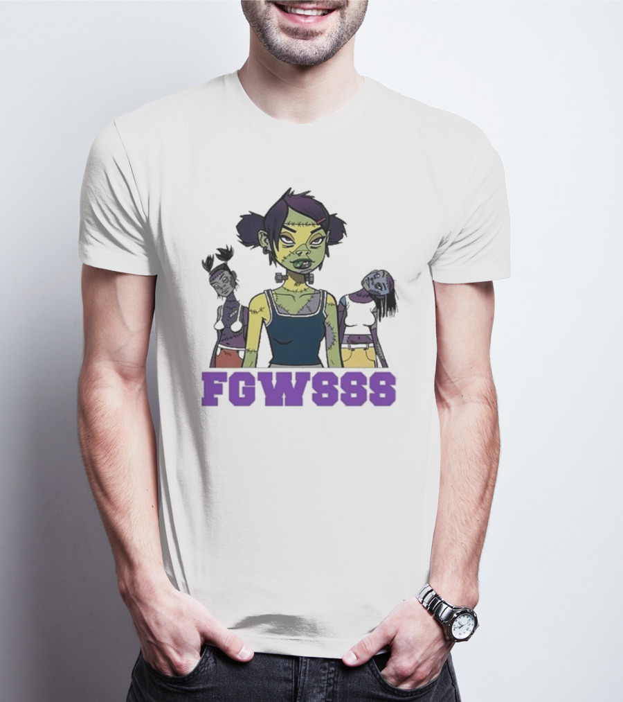 Mindless Self Indulgence FGWSSS Zombie Character With Purple Text T-Shirt