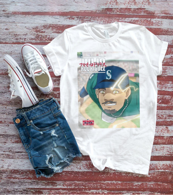 Seattle Mariners Julio Rodriguez Anime Heroes Of The Game MLB J-Rod T-Shirt