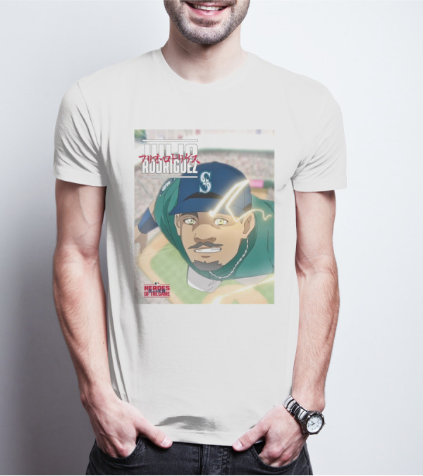 Seattle Mariners Julio Rodriguez Anime Heroes Of The Game MLB J-Rod T-Shirt