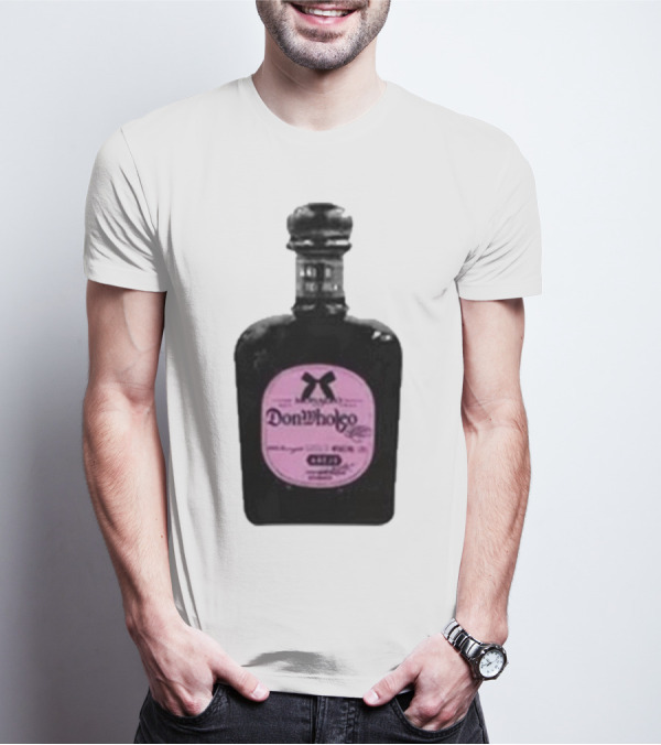 Monaleo Donwholeo Tequila Bottle Pink Label T-Shirt