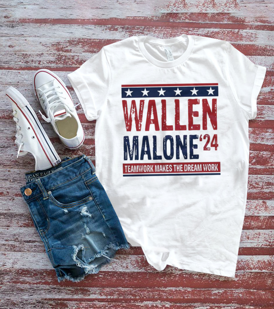 Wallen Malone '24 Teamwork Makes The Dream Work Stars T-Shirt