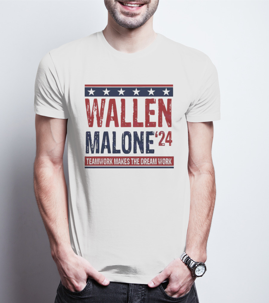 Wallen Malone '24 Teamwork Makes The Dream Work Stars T-Shirt