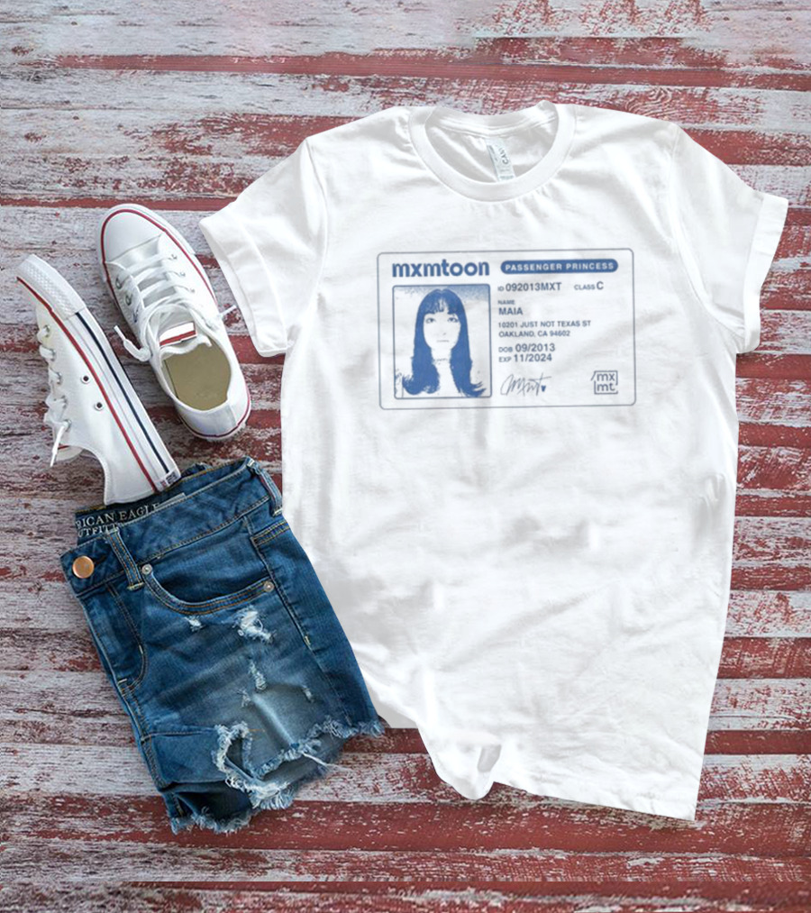 Mxmtoon License Passenger Princess Permit Identification T-Shirt