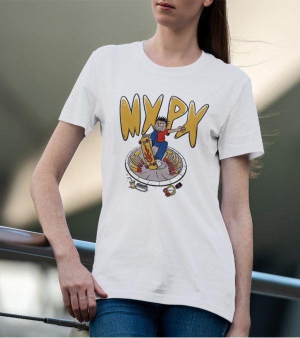 MXPX Today I'm Easy Skateboard Character With Flame Deck T-Shirt