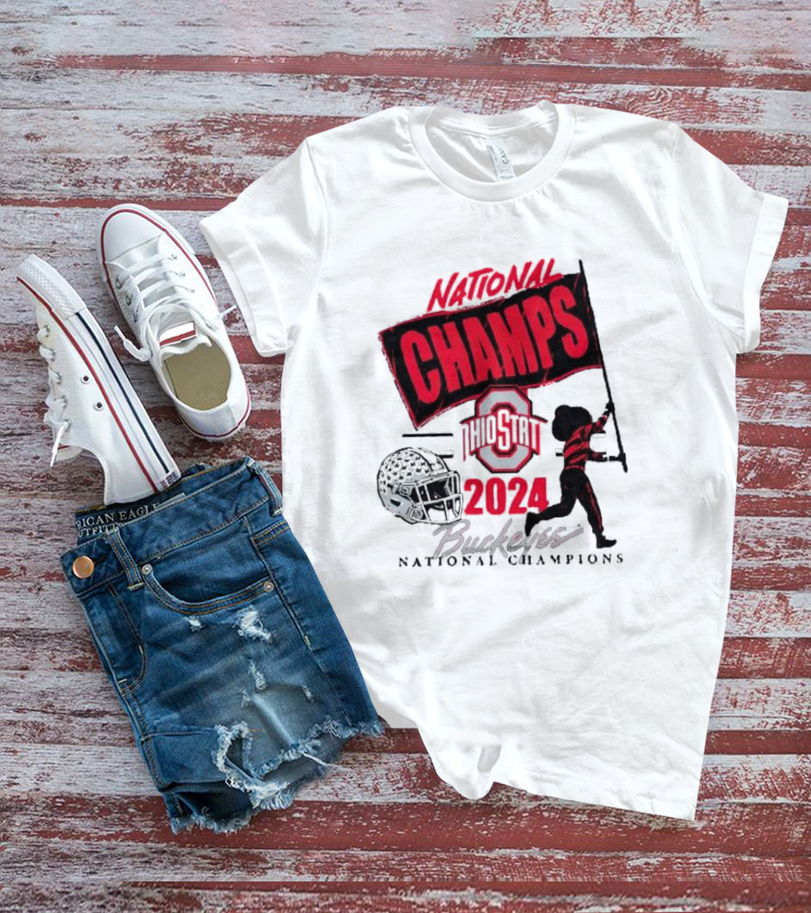 National Champs Ohio State 2024 Brutus Flag Wave T-Shirt