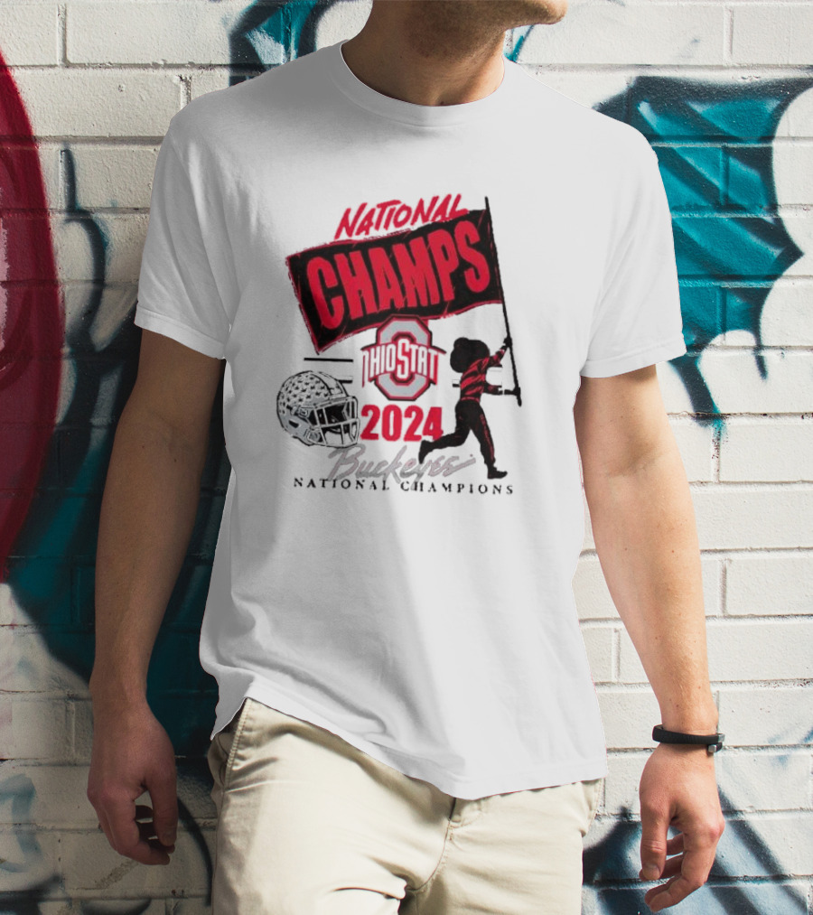 National Champs Ohio State 2024 Brutus Flag Wave T-Shirt