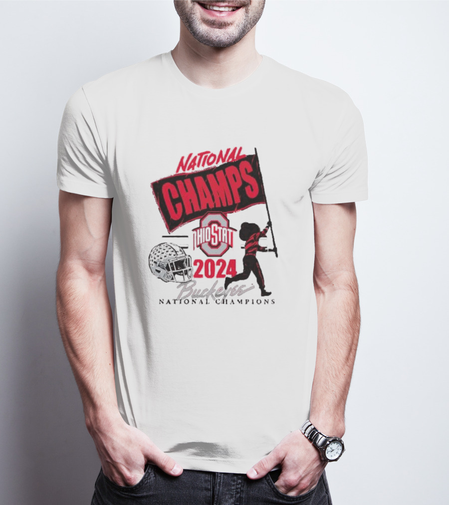 National Champs Ohio State 2024 Brutus Flag Wave T-Shirt