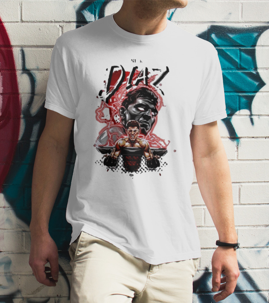 Nate Nick Diaz Electric Aura Fight Scene T-Shirt