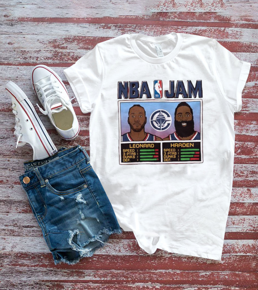 NBA Jam Leonard Harden Clippers Player Stats T-Shirt