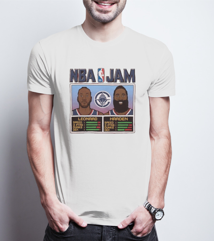 NBA Jam Leonard Harden Clippers Player Stats T-Shirt