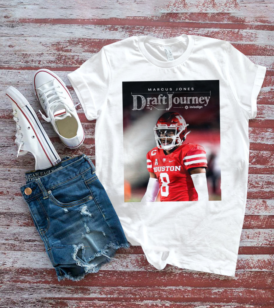 Marcus Jones New England Patriots NFL Draft Journey Houston Football T-Shirt
