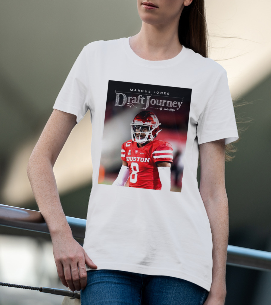 Marcus Jones New England Patriots NFL Draft Journey Houston Football T-Shirt