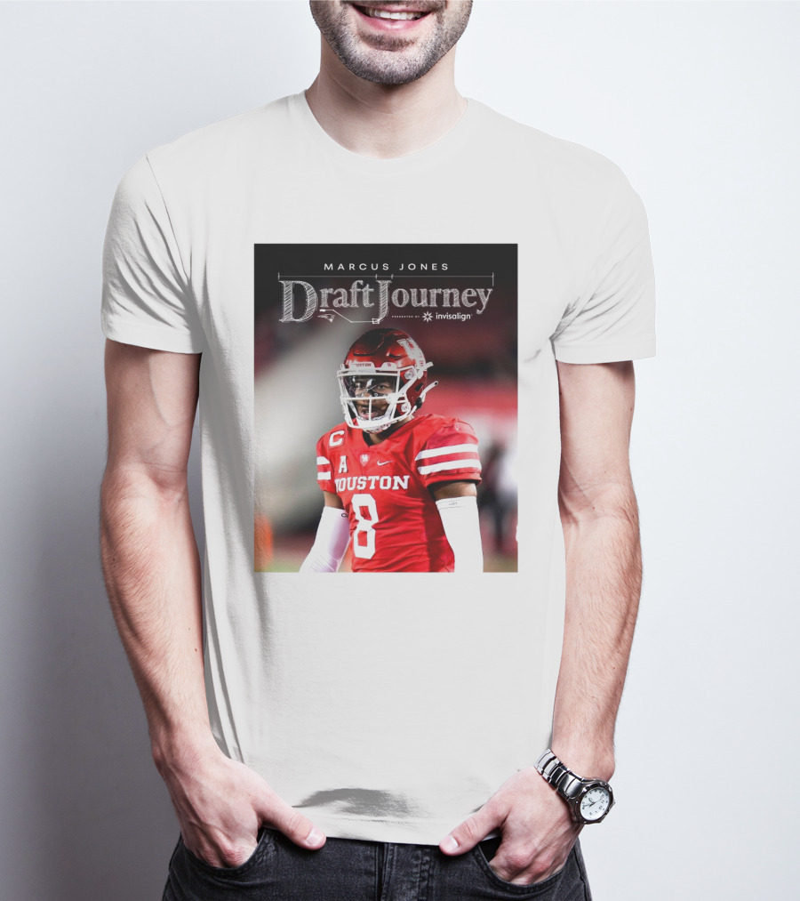 Marcus Jones New England Patriots NFL Draft Journey Houston Football T-Shirt
