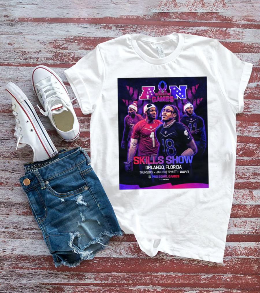 NFC And AFC NFL Pro Bowl Games 2025 Skills Show Orlando Florida January 30 ESPN T-Shirt