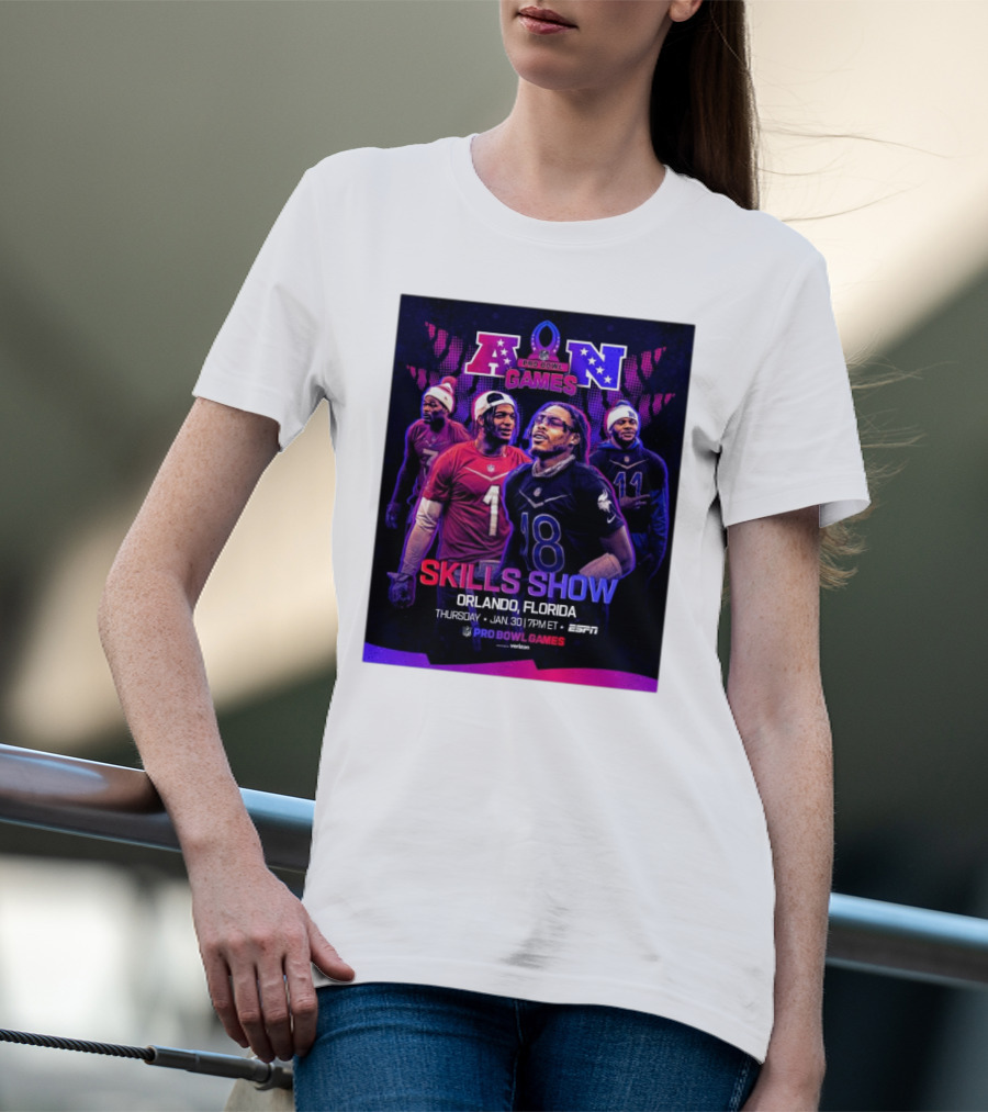NFC And AFC NFL Pro Bowl Games 2025 Skills Show Orlando Florida January 30 ESPN T-Shirt