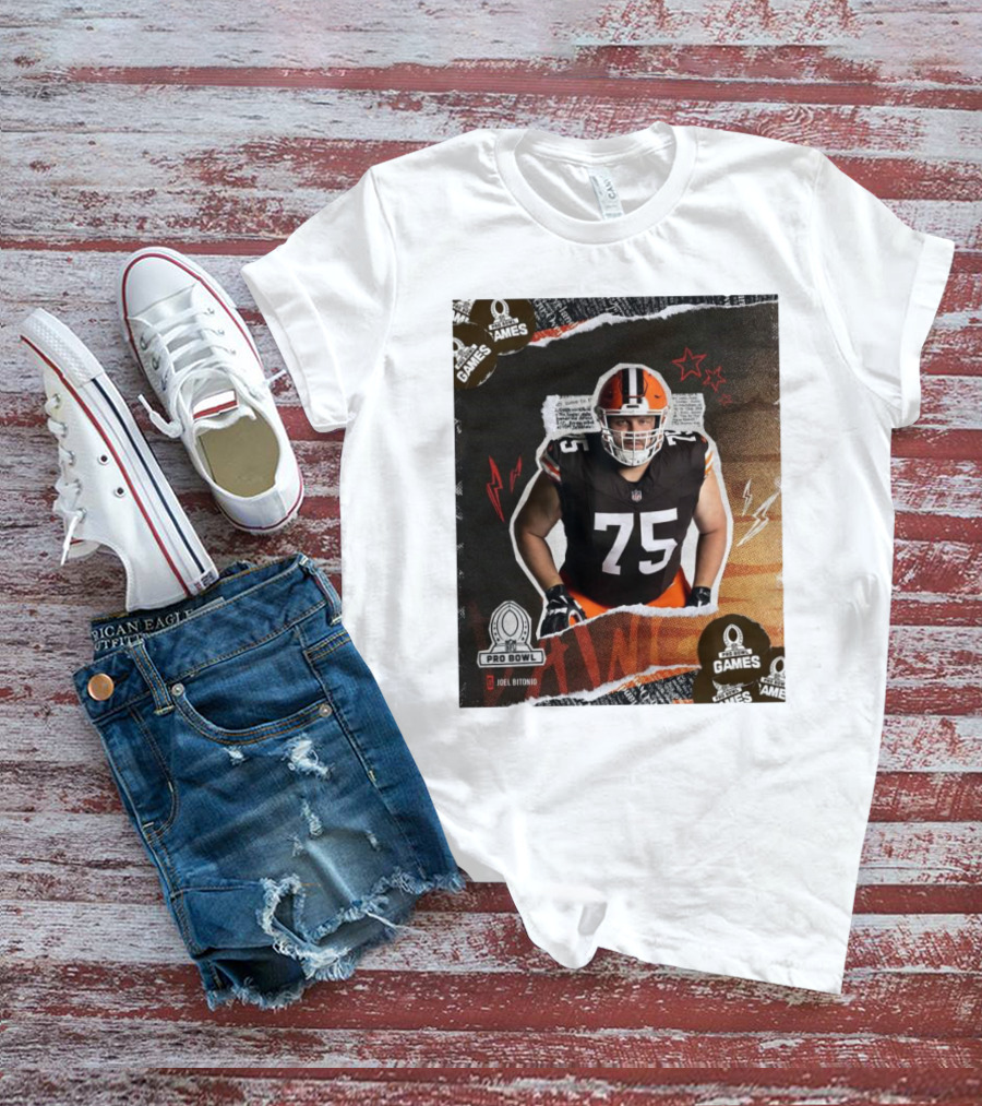 NFL Pro Bowl Games 2025 Joel Bitonio Cleveland Browns 75 T-Shirt