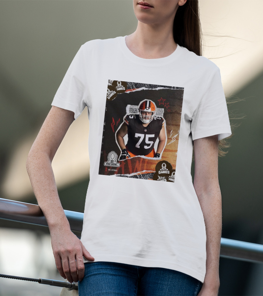 NFL Pro Bowl Games 2025 Joel Bitonio Cleveland Browns 75 T-Shirt