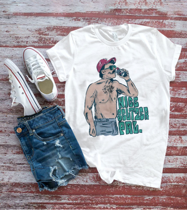Nice Seltzer Pal 4.0 Cartoon Graphic Of Less Man In Cap And Sunglasses With Drink T-Shirt