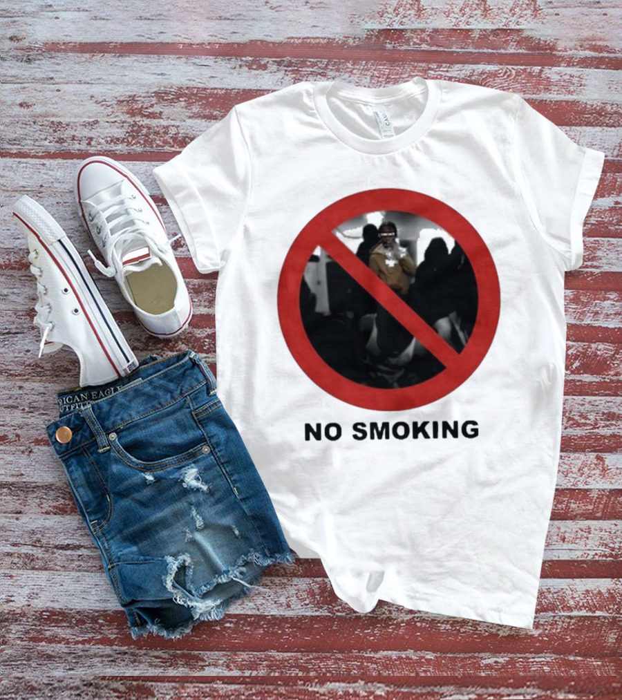 No Smoking Circle Icon With Anonymous Figure T-Shirt
