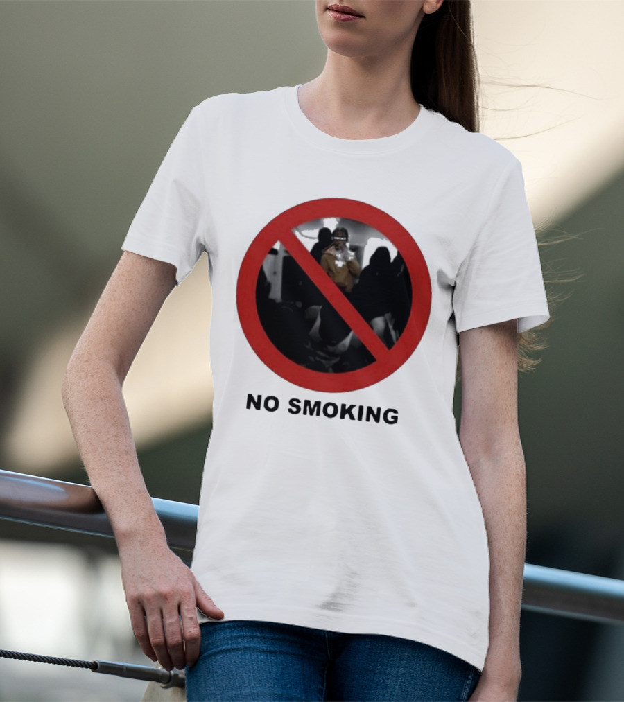 No Smoking Circle Icon With Anonymous Figure T-Shirt