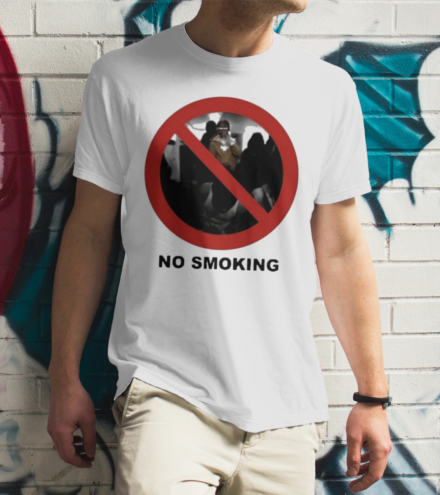 No Smoking Circle Icon With Anonymous Figure T-Shirt