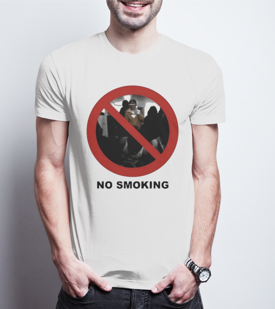 No Smoking Circle Icon With Anonymous Figure T-Shirt