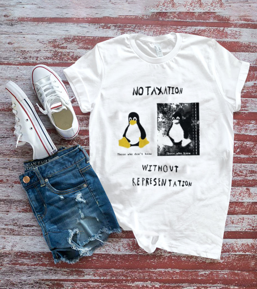 No Taxation Without Representation Unhappy Feet Penguin T-Shirt