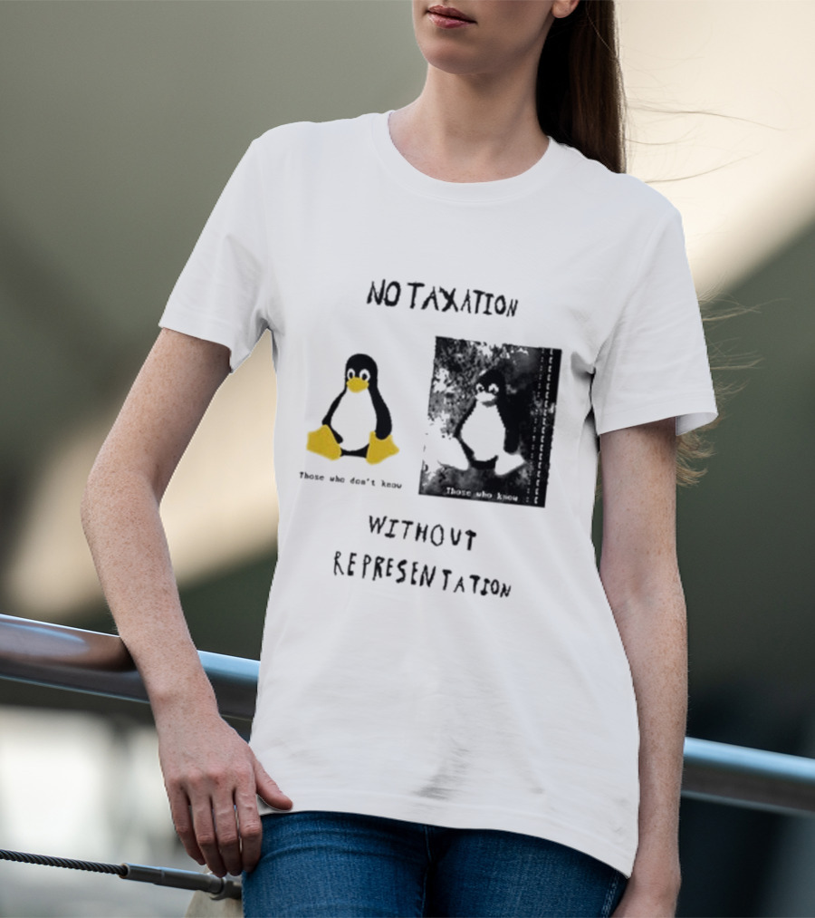 No Taxation Without Representation Unhappy Feet Penguin T-Shirt