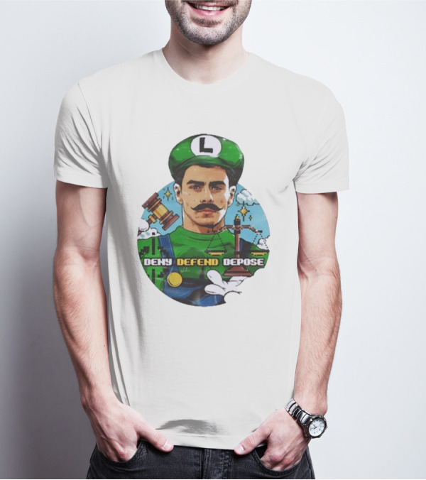 Nordacious Store Deny Defend Depose Mario Luigi Parody T-Shirt