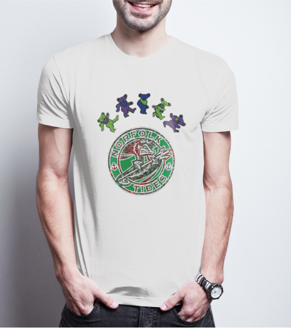 Norfolk Tides Grateful Dead Night 2025 Dancing Bears Baseball T-Shirt