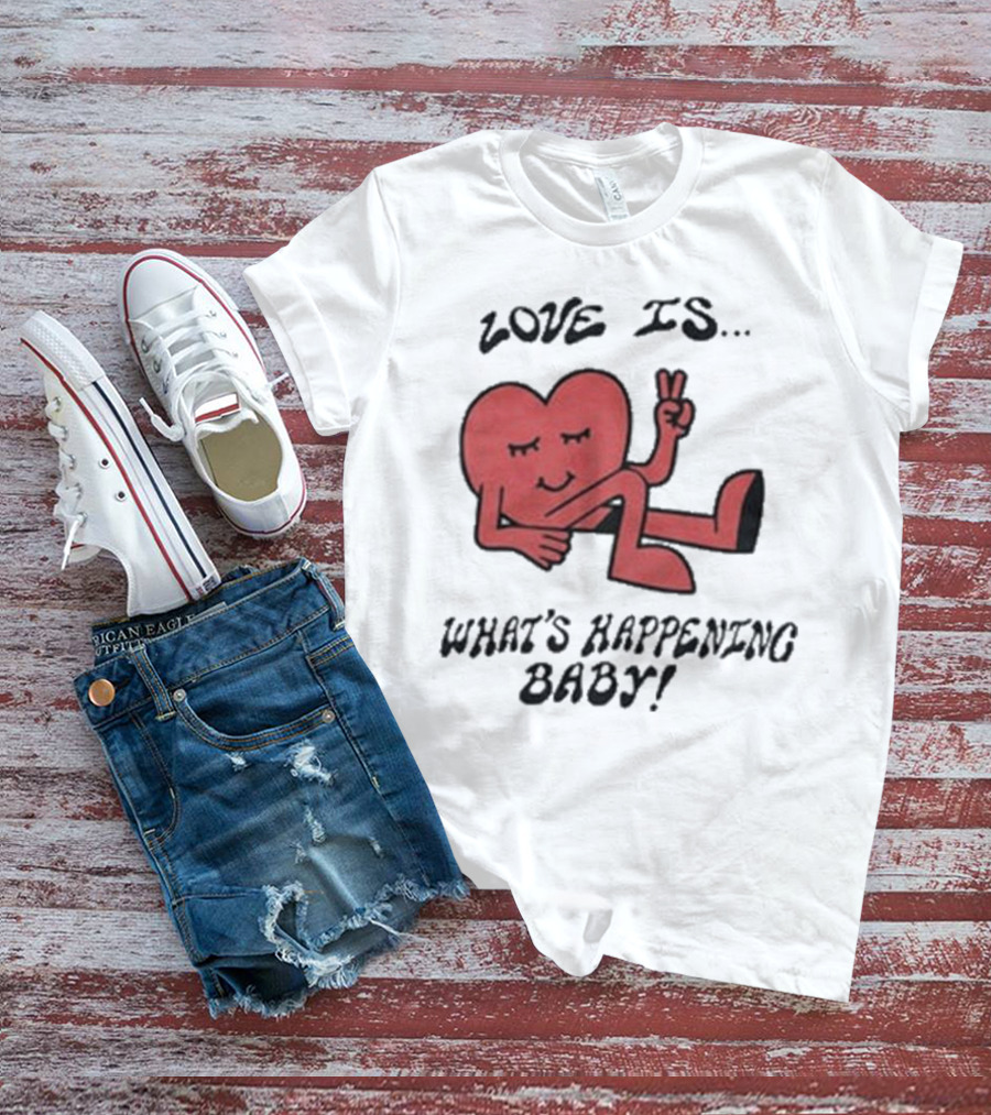 Not Dead Yet Nell Serrano Love Is What's Happening Baby Peace Heart T-Shirt