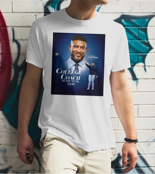 Marcus Freeman 2025 Notre Dame Fighting Irish NCMFC College Coach Of The Year T-Shirt